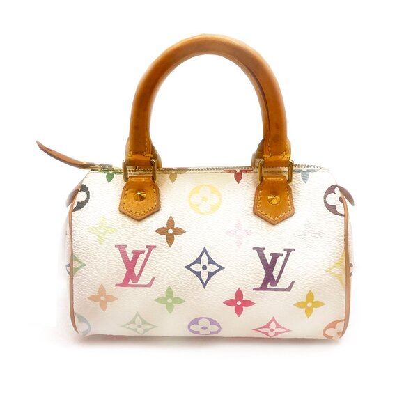 Authentic Louis Vuitton Mini Nano Speedy Monogram Multicolor Sac Bag HL White - Picture 8 of 13